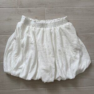 White Bubble Hem Skirt